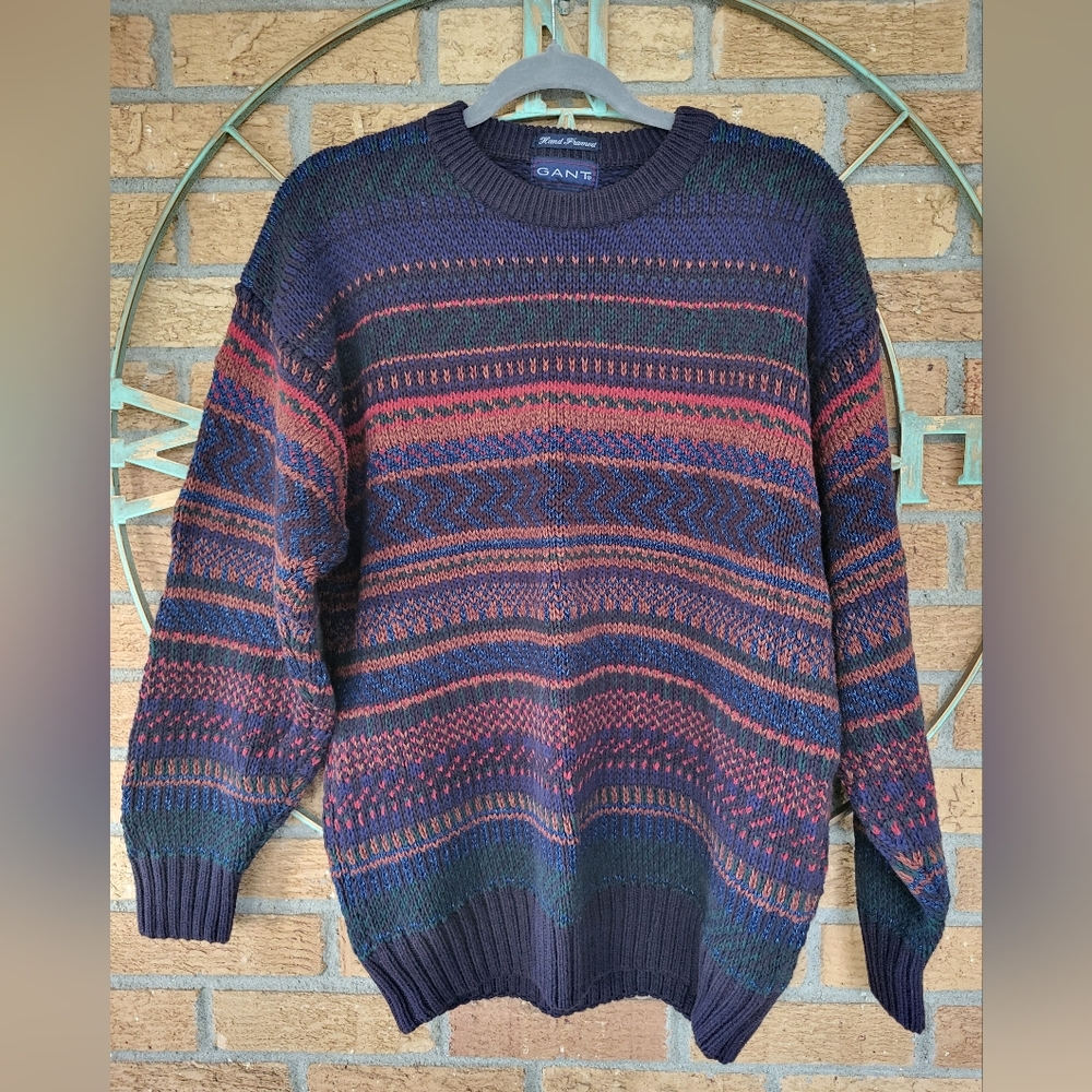 Vtg 90's GANT Cotton Crew Neck Sweater Men's M Grandpa